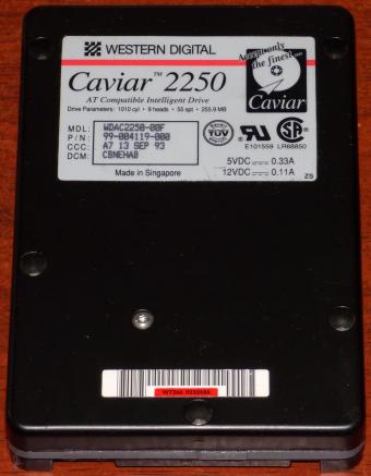 Western Digital Caviar 2250 IDE 255.9 MB HDD 1993